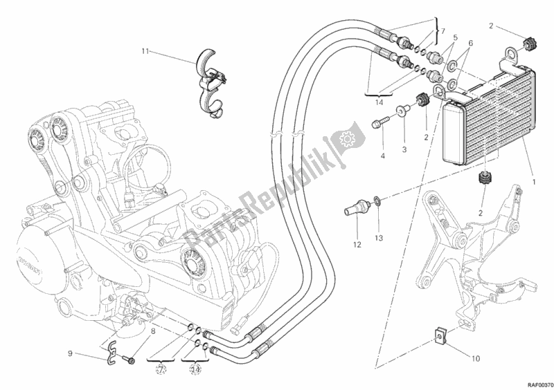 Toutes les pièces pour le Refroidisseur D'huile du Ducati Multistrada 1200 ABS 2011